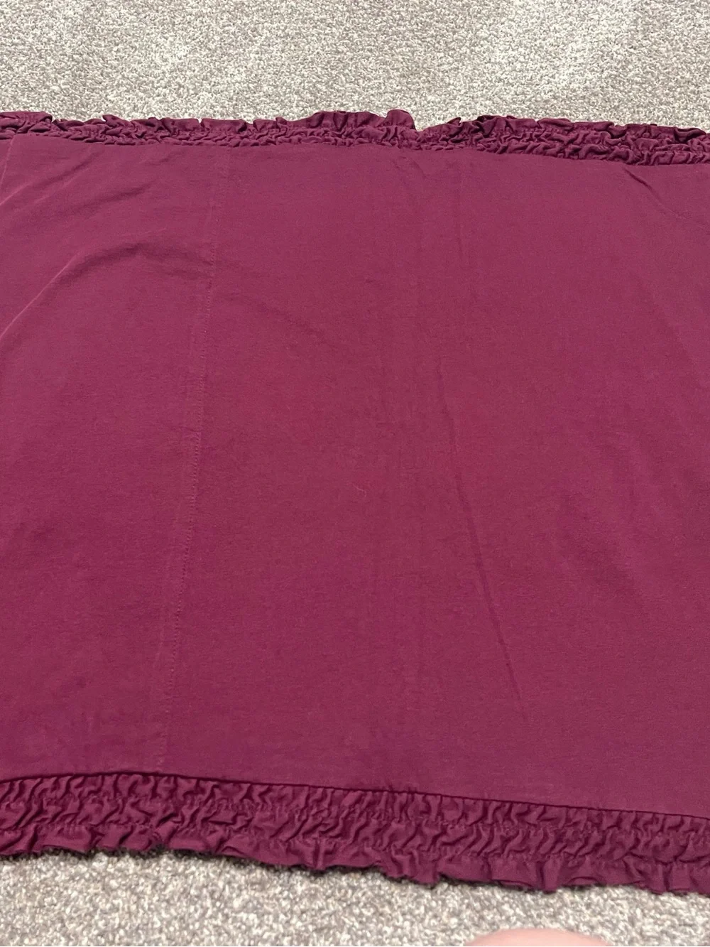 Anthropologie Rivulets Ruffled Standard Shams in Burgundy